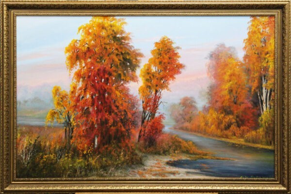 Картина "Осень" холст/масло, в багетной раме, размер 60*90 Название "Осень" Художница Воронова Лариса Размер картины без рамы 60*90