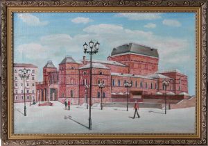 Картина маслом «Могилевский Драмтеатр» холст/масло, в багетной раме, размер 40*60