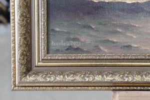 Картина маслом «Закат на море» холст/масло, в багетной раме, размер 45*70