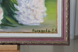 Картина маслом «Букет пионов» холст/масло, в пластиковой раме, размер 60*90
