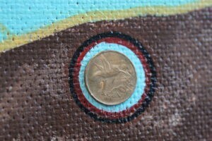 Картина «Великий умножитель на чиле» ДВП/акрил/монеты, без рамы, размер 42*88