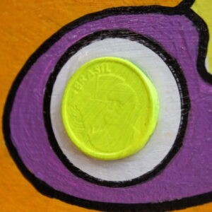 Картина «Механик» ДВП/подрамник/акрил/монеты, без рамы, размер 42*42