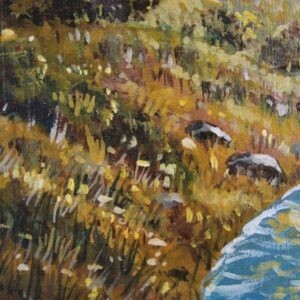 Картина «Пейзаж с мостом» Холст/масло/в багетной раме/размер 53*58