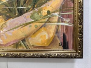 Картина «Ирисы»/Холст/акрил/в багетной раме, размер 43*54