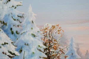 Картина «Зима» холст/масло, в багетной раме, размер 60*90