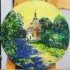 Картина "Лесная" фанера/акрил, размер 29*29 круг Купить авторскую картину церковь акриловыми красками