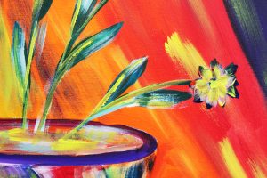 Картина «Ваза с цветами» холст/акрил, размер 60*80 с дорисовкой по торцу подрамника