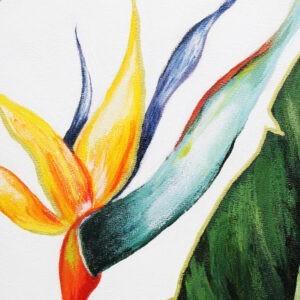 Картина диптих «Райские цветы» холст/акрил, размер 40*40 2 штуки без рамки