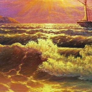Картина «Золотой закат» холст/масло, в багетной раме, размер 45*70