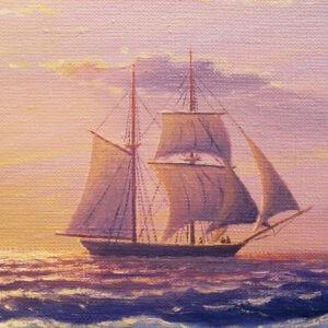 Картина «Морской берег» холст/масло, в светлой багетной раме, размер 45*70