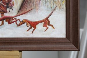 Картина маслом «Охота» холст/масло, в багетной раме, размер 30*40