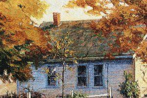 Гобелен "Подворье" размер 59*79 в коричневой багетной раме. Гобелен «Подворье» размер 59*79 в коричневой багетной раме.