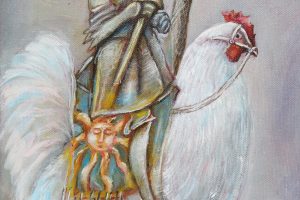 Картина «Верное сердце» холст/масло, размер 20*50 в серебристой багетной раме
