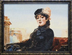 Гобелен "Неизвестная" (копия картины Крамскова) размер 58*78 в классической багетной раме. Гобелен «Неизвестная» (копия картины Крамскова) размер 58*78 в классической багетной раме.