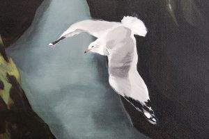 Картина «Белая птица» холст/акрил, с дорисовкой по торцу подрамника, размер 60*80
