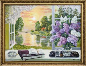 Картина «Майский вечер» холст/масло, размер 60*80 в деревянной раме