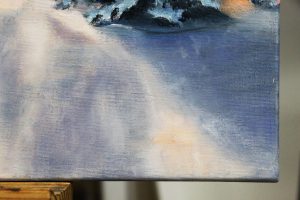 Картина «Морозное утро» холст/масло, с дорисовкой по торцу подрамника, размер 40*50