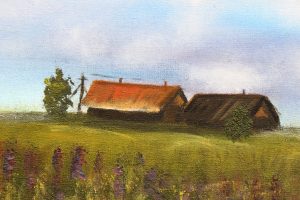 Картина «Бескрайнее небо» холст/масло, с дорисовкой по торцу подрамника, размер 50*50