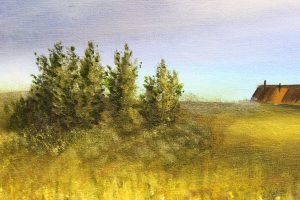 Картина «Бескрайнее небо» холст/масло, с дорисовкой по торцу подрамника, размер 50*50