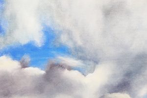 Картина «Бескрайнее небо» холст/масло, с дорисовкой по торцу подрамника, размер 50*50