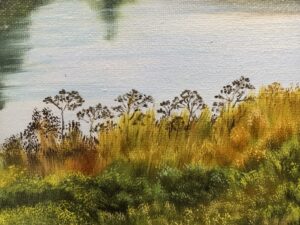 Картина "Русская деревня" холст/масло, размер 40*40 Картина «Русская деревня» холст/масло, размер 40*40