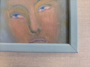 Картина «Тихий взгляд»  холст/масло, в деревянной раме, размер 15*15 / 2026 год.