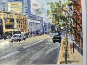 Картина "Первомайская улица. Могилев." бумага/акварель, размер 21*30 в деревянной раме со стеклом Картина «Первомайская улица. Могилев.» бумага/акварель, размер 21*30 в деревянной раме со стеклом