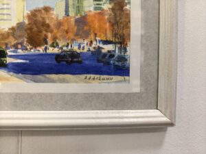 Картина "Могилев. улица Первомайская" бумага/акварель, размер 21*30 в деревянной раме со стеклом Картина «Могилев. улица Первомайская» бумага/акварель, размер 21*30 в деревянной раме со стеклом