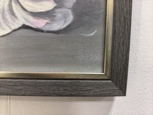 Картина «Цветы в стакане» холст на картоне/акрил, в современной багетной раме, размер 25*35